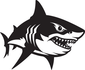 Dynamic Depths Elegant Black Shark Logo in Vector Oceanic Sovereignty Vector Black Icon Design for Sleek Shark