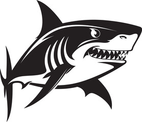 Naklejka premium Majestic Predator Elegant Vector Design for Shark Emblem Fierce Fin Vector Black Icon Design for Elegant Shark Logo