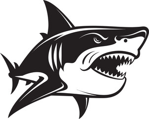 Silent Hunter Elegant Vector Design for Black Shark Marine Majesty Vector Black Icon Design for Fearsome Shark