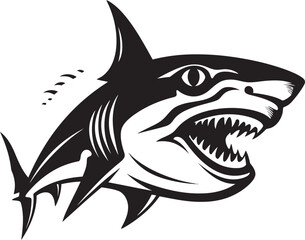 Abyssal Dominance Elegant Black Shark Logo in Vector Swift Sea Sovereign Vector Black Icon Design for Sleek Shark