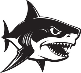 Oceanic Apex Elegant Black Shark Emblem Design Sleek Swimmer Vector Black Icon Design for Majestic Shark