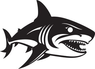 Swift Sea Sovereign Vector Black Icon Design for Sleek Shark Dynamic Depths Elegant Vector Design for Iconic Shark