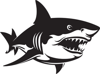 Oceanic Sovereignty Elegant Vector Design for Black Shark Silent Sea Power Vector Black Icon Design for Fearsome Shark