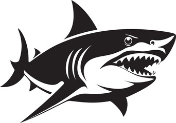 Underwater Guardian Black Iconic Shark Logo in Vector Sleek Predator Elegant Vector Design for Black Shark