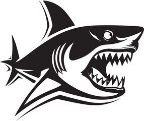 Majestic Predator Elegant Vector Shark Logo Fierce Fin Vector Black Icon Design for Iconic Shark Emblem