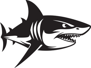 Silent Hunter Elegant Black Shark Logo in Vector Marine Majesty Black Icon Design for Vector Shark