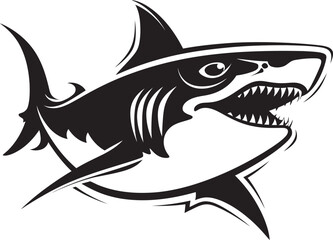 Dynamic Depths Vector Black Shark Logo Predatory Majesty Black Icon Design for Elegant Shark in Vector