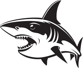 Swift Sea Sovereign Black Icon Design for Elegant Shark in Vector Dynamic Depths Vector Black Shark Logo