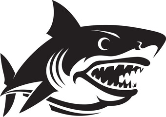 Oceanic Apex Elegant Vector Design for Black Shark Emblem Sleek Swimmer Vector Black Icon Design for Iconic Shark Logo