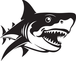 Ferocious Fins Elegant Vector Design for Black Shark Underwater Dominance Vector Black Shark Logo Design