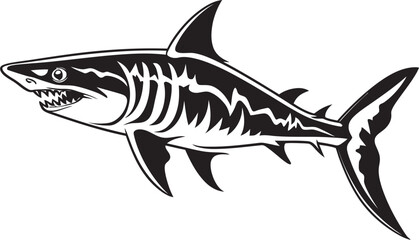 Sleek Predator Elegant Black Shark Logo in Vector Underwater Power Vector Black Icon Design for Shark Emblem