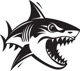 Silent Sea Ruler Vector Black Icon Design for Majestic Shark Ferocious Fins Elegant Vector Design for Black Shark