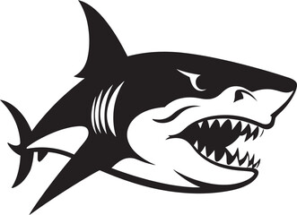 Predators Presence Vector Black Shark Emblem Design Dynamic Depths Elegant Black Shark Logo in Vector