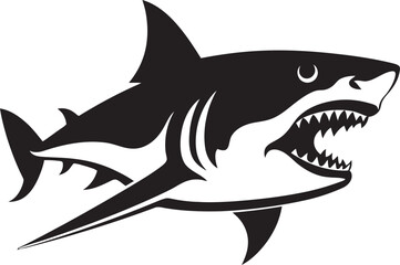 Majestic Predator Elegant Vector Design for Shark Emblem Fierce Fin Vector Black Icon Design for Elegant Shark Logo