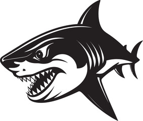Marine Majesty Elegant Vector Design for Black Shark Menacing Force Black Icon Design for Vector Shark
