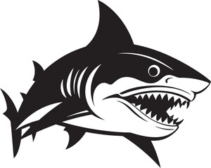 Swift Sea Sovereign Vector Black Icon Design for Sleek Shark Dynamic Depths Elegant Vector Design for Iconic Shark