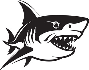 Elegant Aquatic Apex Black Iconic Shark Logo in Vector Silent Sea Ruler Elegant Vector Design for Dynamic Shark