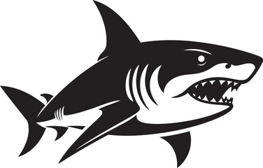 Oceanic Sovereignty Vector Black Icon Design for Sleek Shark Silent Sea Power Black Iconic Shark Logo in Elegant Vector