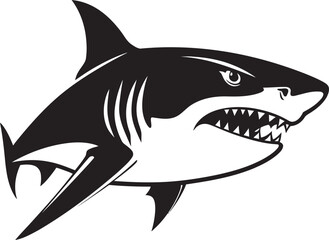 Predators Presence Vector Black Icon Design for Fearsome Shark Dynamic Depths Elegant Black Shark Logo in Vector