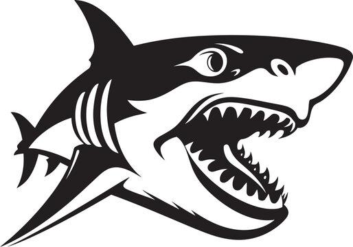recommend clip art: Swift Sea Sovereign Vector Black Icon Design for Sleek Shark Dynamic Depths Elegant Vector Design for Fearsome Shark