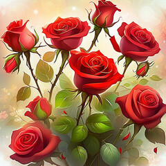 Bouquet of red roses. valentines day or mother day