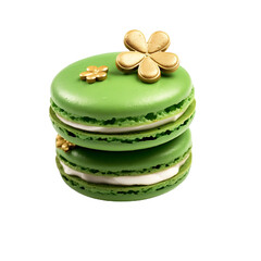 St. Patrick's Day-inspired macarons isolated on transparent background