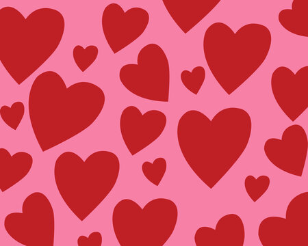 Fondo de corazones dise&ntilde;o con elementos gr&aacute;ficos rosa con rojo muchos corazones d&iacute;a de San Valent&iacute;n festejo del d&iacute;a del amor y la amistad
