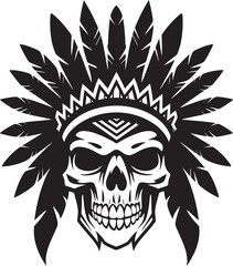 Ceremonial Contours Vector Black Icon Design for Tribal Skull Mask Ephemeral Engravings Tribal Skull Mask Lineart Logo in Elegant Vector Black Icon