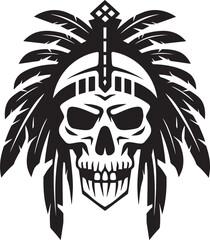Naklejka premium Ceremonial Elegance Vector Black Icon Design for Tribal Skull Mask Soulful Spirits Tribal Skull Mask Lineart Logo in Elegant Vector Black Icon