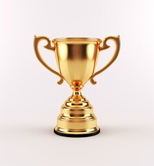 Golden Trophy on White Background Generative AI