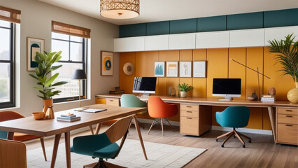 modern office interior with furniture