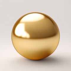 Golden Ball on White Background Generative AI