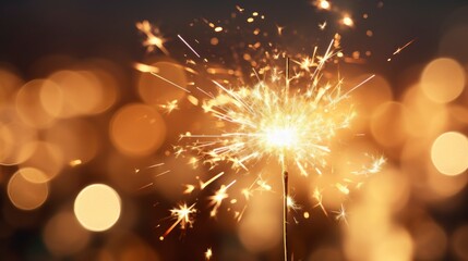 Fototapeta premium lit sparks with bokeh background in high resolution