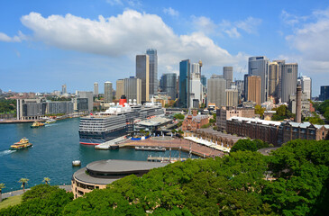 View of Downtown Sydney and Circular Quay. New South Wales, Australia.
