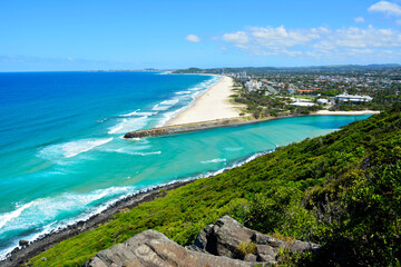 View toward Tallebudgera Beach from Burleigh Head National Park, QLD.