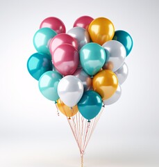 Colorful balloons in a bunch Generative AI