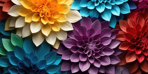 this colorful floral design on a backdrop, intense close-ups, tactile canvases, bright and bold color palette