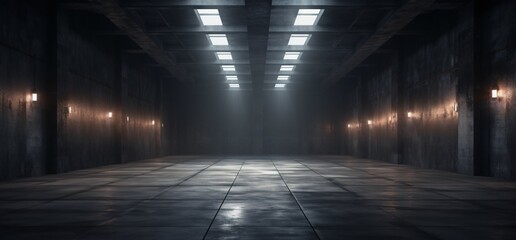 Abandoned Warehouse with High Ceilings and Large Windows Generative AI