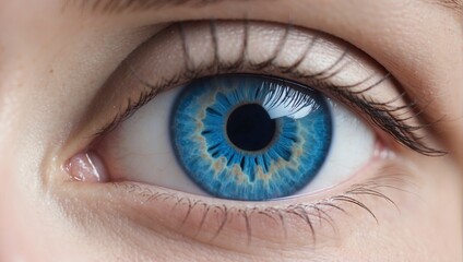 Macro shot of a blue eye, very detailed