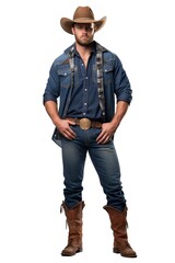 Rugged Cowboy in Western Attire, AI Generated