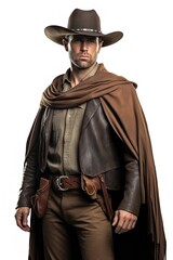 Rugged Cowboy in Western Attire, AI Generated