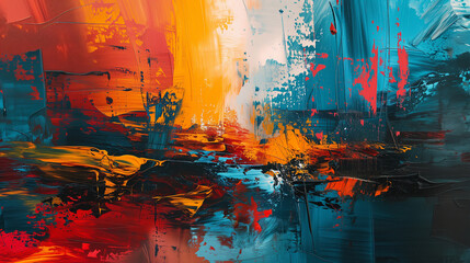 Vibrant Oil Paint Rivulets: Abstract Macro Texture - obrazy, fototapety, plakaty
