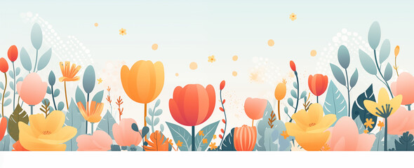 A generative AI-enhanced spring flowers background. Afro-Colombian themes, minimalist style, vibrant animation, and leaf patterns on a white canvas. Palm leaves vector, pastel academia. #GenerativeAI