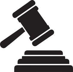 gavel an icon of a judges gavel, signifying legal authority and decision-making, icon, illustration, vector, isolated