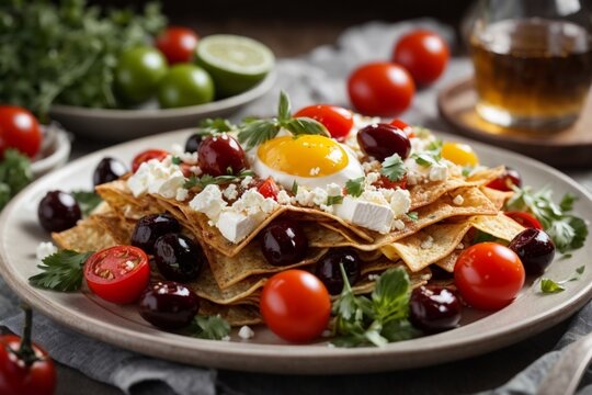 chilaquiles with tuna and tomatoes (Greek Chilaquiles)