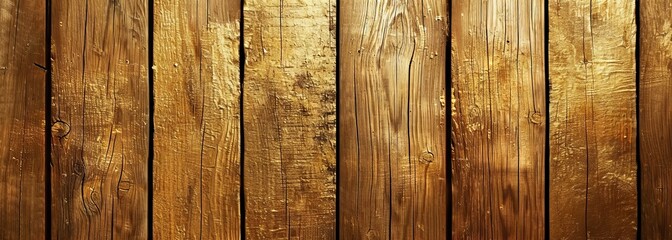 Vertical gold painted wood background. Gold wood texture