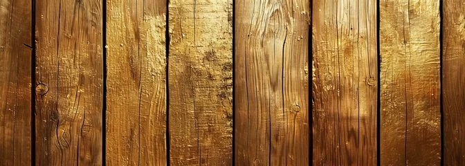 Zelfklevend Fotobehang Vertical gold painted wood background. Gold wood texture © Jane Kelly