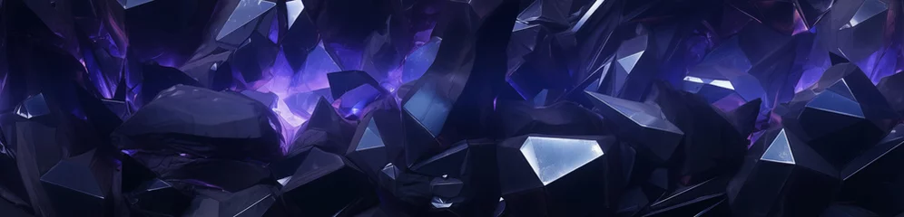 Wandaufkleber ultrawide obsidian gem background © Randall