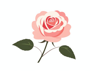 a rose flat 2D ilustration for decoration, greeting cards, posters, or social media