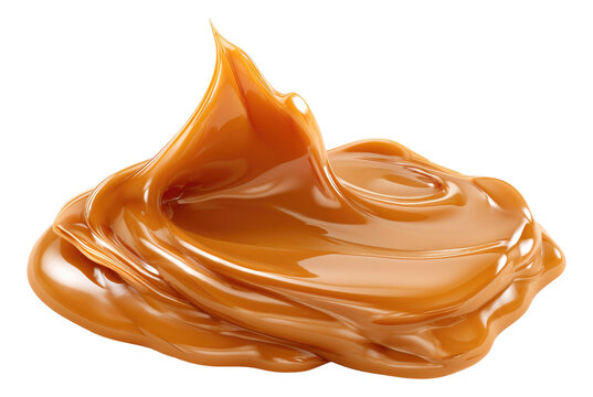 Melted caramel candy isolated.